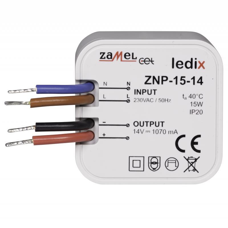 FONTE ALIMENTAÇÃO LED 14Vdc 15W PARA CAIXA APARELHAGEM