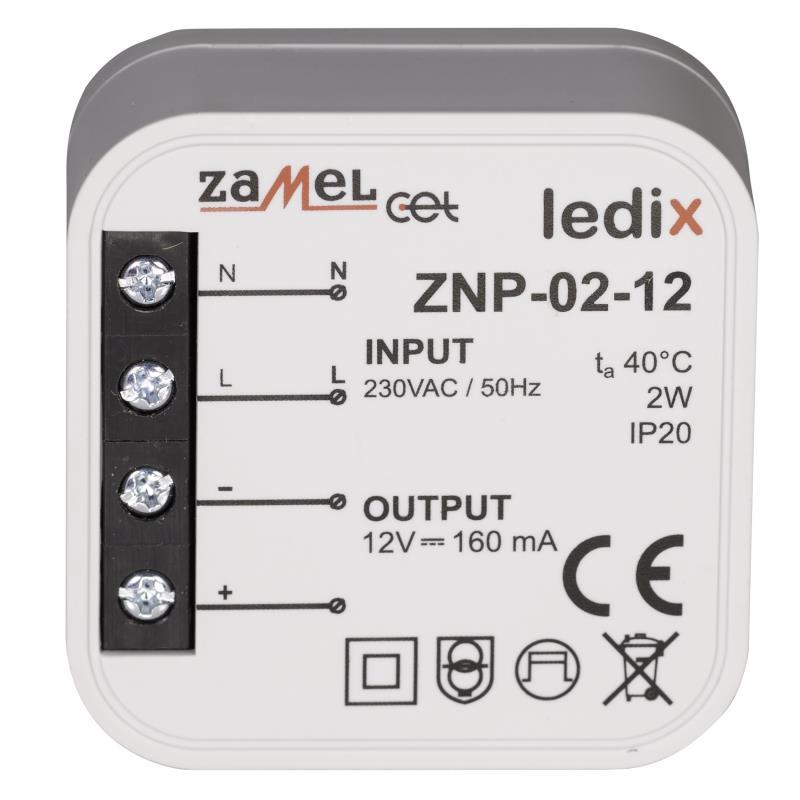[ZMZNP0212] FONTE ALIMENTAÇÃO LED 12Vdc 2W PARA CAIXA APARELHAGEM