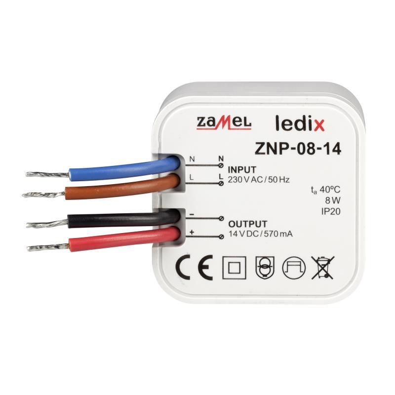 [ZMZNP0814] FONTE ALIMENTAÇÃO LED 14Vdc 8W PARA CAIXA APARELHAGEM