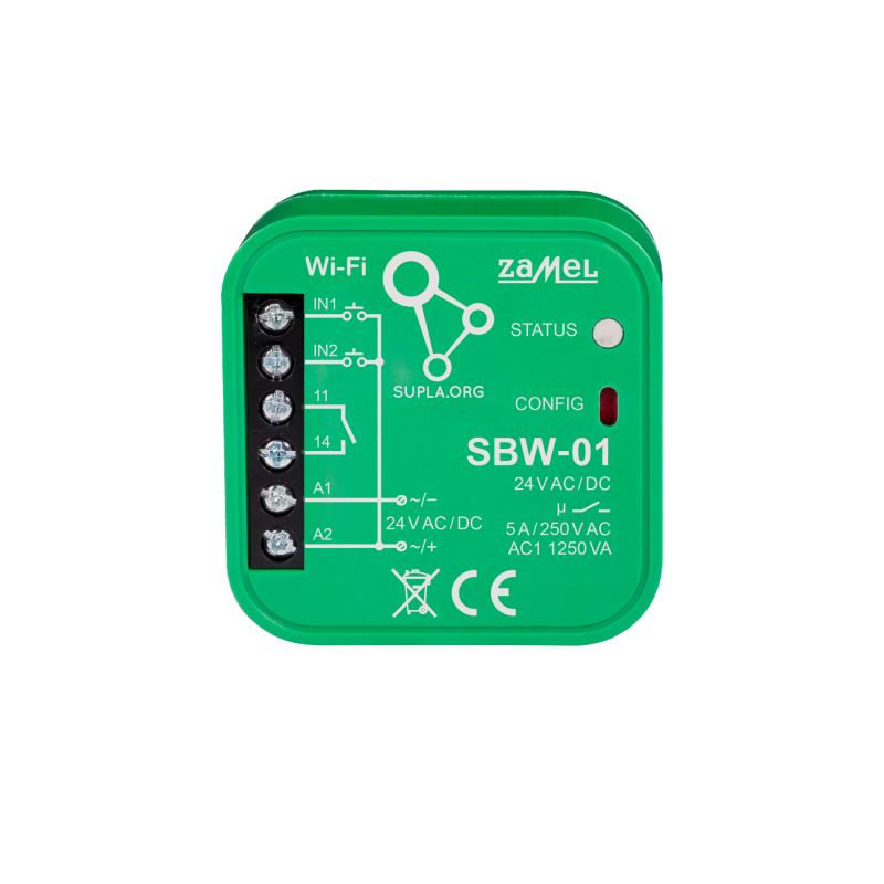 RECETOR Wi-Fi AUTOMATISMO 1 CANAL SUPLA 24Vdc PARA CAIXA APARELHAGEM