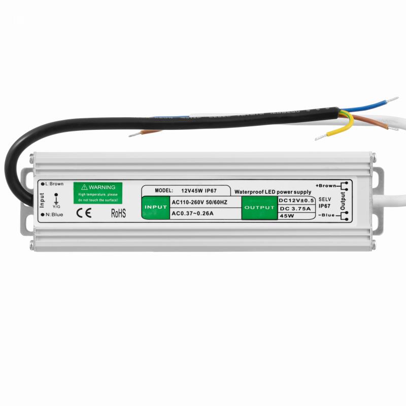 FONTE ALIMENTAÇÃO LED HERMÉTICA SLIM 12Vdc 45W IP67