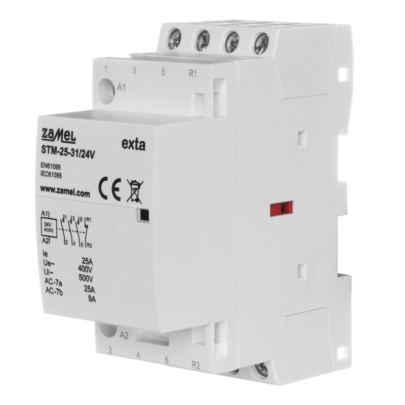 CONTACTOR MODULAR ELECTROMAGNÉTICO 25A 3xNA + 1xNF 24Vac/dc