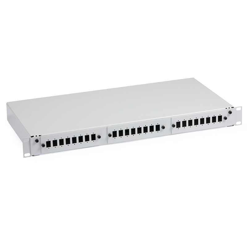 QUADRO DE DISTRIBUIÇÃO DE FIBRA ÓTICA ULTIMODE RPU-324 24xSC SIMPLEX CINZA