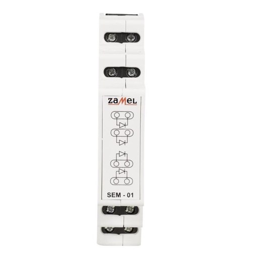 [ZMSEM01] SEPARADOR MODULAR ENTRADAS PARA CIRCUITO DE MANDO E CONTROL COM 4 DÍODOS ZENER