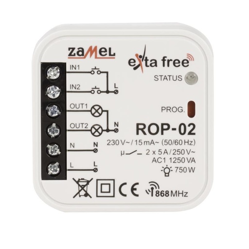 [ZMROP02] RECEPTOR 2 CANALES EXTA FREE PARA CAIXA APARELHAGEM