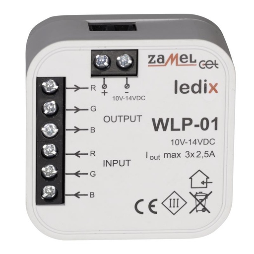 [ZMWLP01] AMPLIFICADOR RGB 10-14Vdc PARA CAIXA DE APARELHAGEM