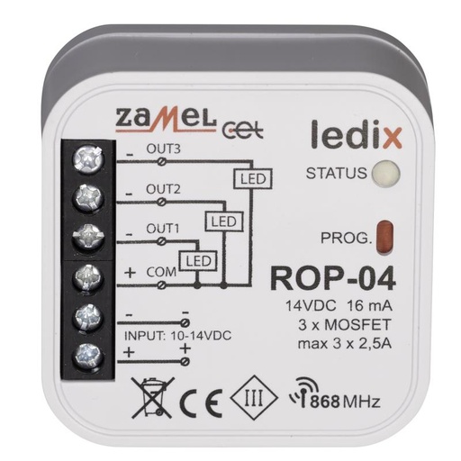 [ZMROP04] RECEPTOR RADIO 3 CANALES 10-14Vdc PARA CAJA DE EQUIPO