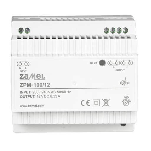 [ZMZPM100/12] FONTE ALIMENTAÇÃO MODULAR IMPULSO 12Vdc 100W 8.33A