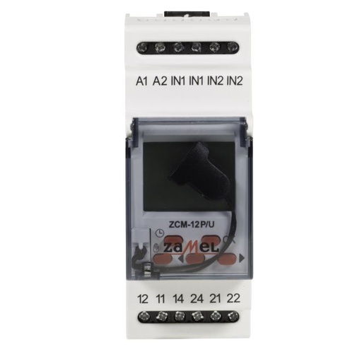 [ZMZCM12P/U] PROGRAMADOR HORÁRIO MODULAR DIGITAL SEMANAL 2 CANAIS COM MEMÓRIA