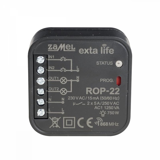 [ZMROP22] RECEPTOR 2 CANALES EXTA LIFE PARA CAJA DE EQUIPO