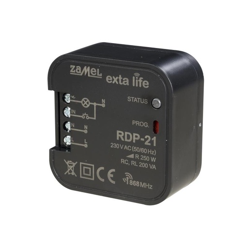 [ZMRDP21] RECEPTOR REGULADOR/DIMMER 1 CANAL EXTA LIFE PARA CAJA DE EQUIPO