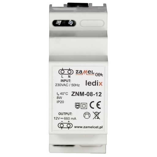 [ZMZNM0812] FONTE ALIMENTAÇÃO MODULAR LED 12Vdc 8W