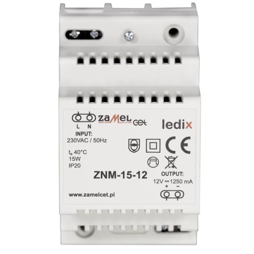 [ZMZNM1512] FONTE ALIMENTAÇÃO MODULAR LED 12Vdc 15W