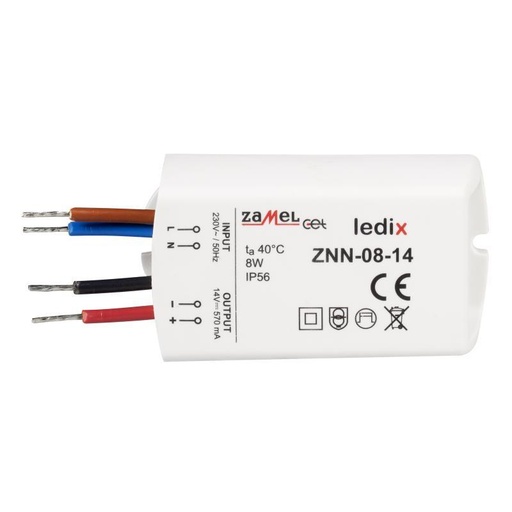 [ZMZNN0814] FONTE ALIMENTAÇÃO LED 14Vdc 8W