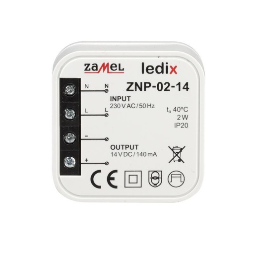 [ZMZNP0214] FUENTE DE ALIMENTACIÓN
 LED 14Vdc 2W PARA CAJA DE APARATO