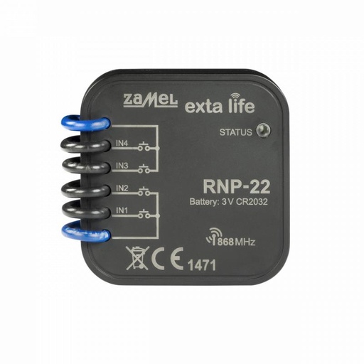 [ZMRNP22] TRANSMISOR 4 CANALES POTENCIAL LIBRE PARA CAJA DE EQUIPOS
 EXTA LIFE