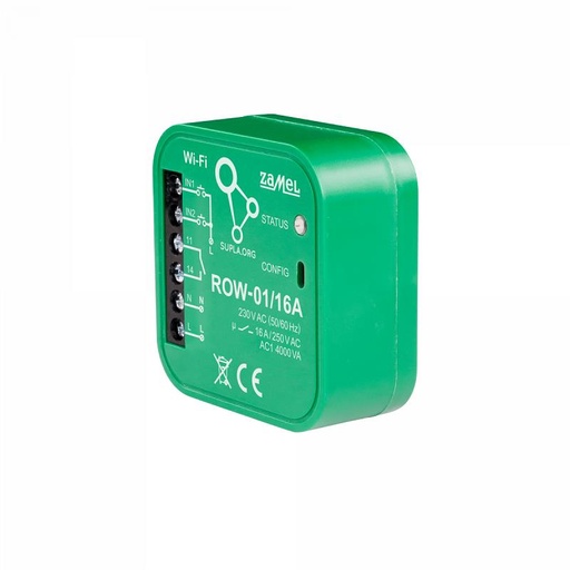 [ZMROW01/16A] RECETOR Wi-Fi 1 CANAL 16A SUPLA PARA CAIXA APARELHAGEM