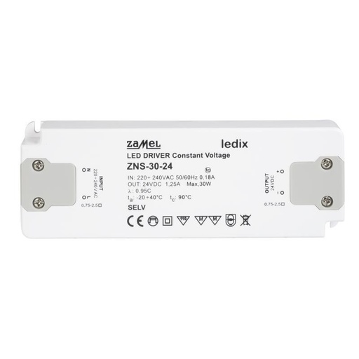[ZMZNS3024] FONTE ALIMENTAÇÃO LED SLIM 24Vdc 30W