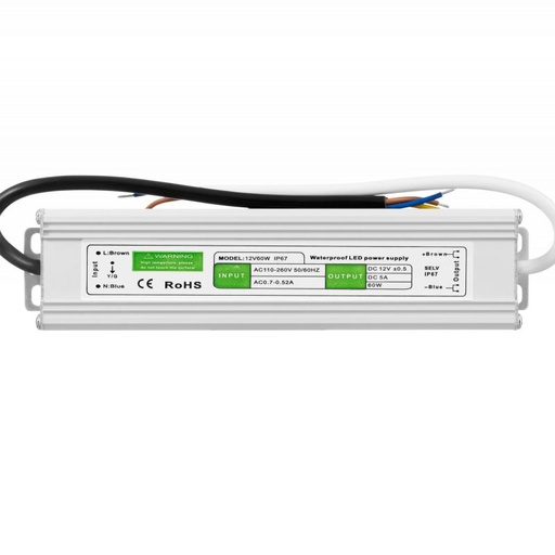 [ZMZAH6012] FUENTE DE ALIMENTACIÓN
 LED HERMÉTICA SLIM 12Vdc 60W IP67