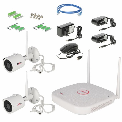 [ZMZMB-01] KIT IP NVR + 2xTUBULAR 2MPX IV25m IP66 Wi-Fi GARDI