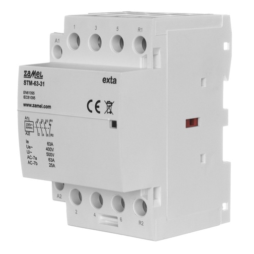 [ZMSTM6331] CONTACTOR MODULAR ELECTROMAGNÉTICO 63A 3xNA + 1xNF 230Vac