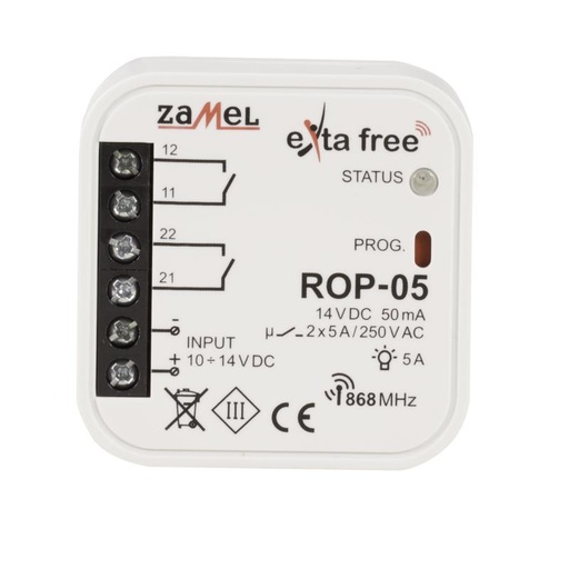 [ZMROP05] RECEPTOR RADIO 2 CANAIS 10-14Vdc  EXTA FREE PARA CAIXA APARELHAGEM