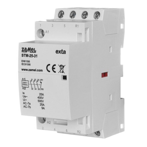 [ZMSTM2531] CONTACTOR MODULAR ELECTROMAGNÉTICO 25A 3xNA + 1xNC 230Vac
